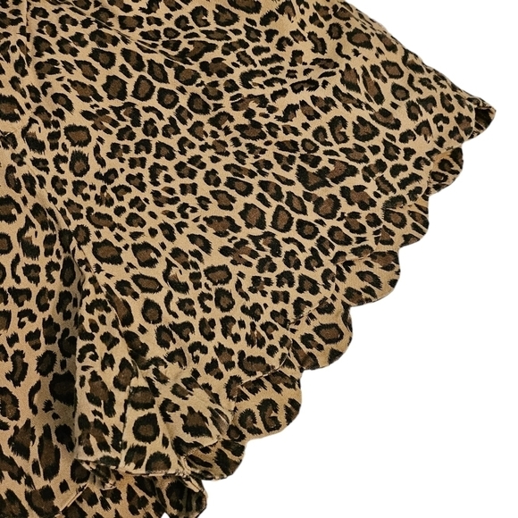 Aaron & Amber Paperbag A-line Leopard Print 97% Cotton 3% Spandex Shorts Size M - Picture 5 of 7
